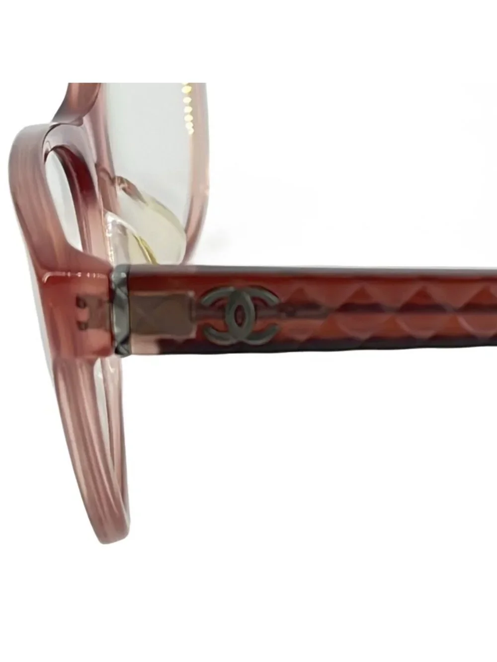 Chanel Ice Quilt CC Logo Wellington Eyewear 54 16 Bordeaux